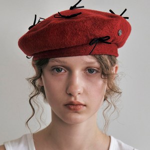 포에지담 BOW BERET IN RED 베레모