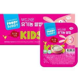 푸디버디 부드러운 유기농 쌀밥, 140g, 6개