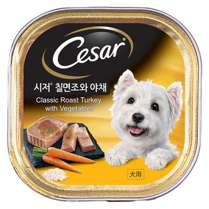 시저 강아지 전연령용 칠면조와 야채 습식사료, 칠면조, 100g, 24개