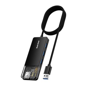 베이직기어 4포트 USB 3.0 허브 BGUH15M, 블랙, 1개