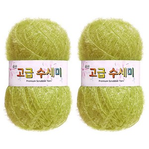 yarna 고급 수세미 뜨개실 80g, 159 그린버터, 2개