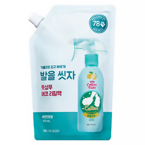 온더바디 코튼풋 발을씻자 풋샴푸 레몬민트향 에코 리필팩, 1개입, 1개, 500ml