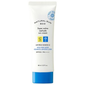 더페이스샵 내추럴선에코 슈퍼 액티브 리프세이프 선크림 SPA50+ PA++++, 80ml, 1개