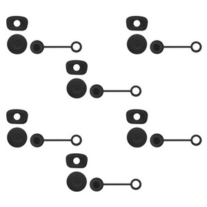 블럭마트 텀블러 물샘방지 실리콘마개 3종, 블랙, 6세트