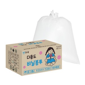 킹스봉 평판형 분리수거 비닐 봉투 백색 특대, 100L, 500개