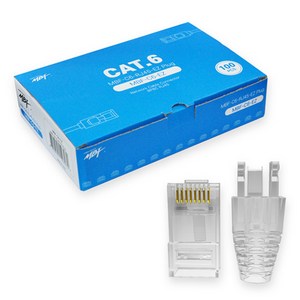 엠비에프 CAT 6 RJ45 이지 플러그 관통형 컨넥터 MBF-C6-EZ, 투명, 1개, 22mm