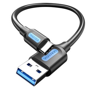 벤션 USB 3.2 A타입-C타입 10Gbps 초고속 케이블, 블랙, 1개, 0.5m