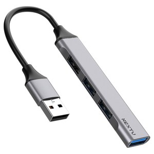 넥스트유 4포트 유볼그 USB 3.0 멀티포트 USB 허브 744UH, 혼합색상, 1개