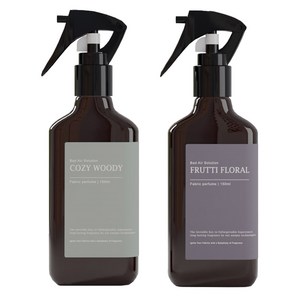 BAS 섬유탈취제 프루티 플로럴 150ml + 코지 우디 150ml 본품 기프트 세트, 1세트