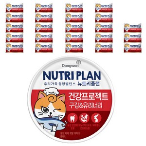 뉴트리플랜 전연령용 고양이 건강프로젝트 구강 유리너리 습식사료, 참치, 160g, 24개