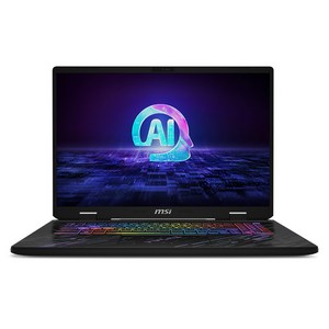 MSI 2024 펄스 17 AI 코어Ulta9 인텔 14세대 지포스 RTX 4060, 시크 블랙, 1TB, 16GB, Fee DOS, PULSE 17 AI C1VFKG-U9 QHD(049)