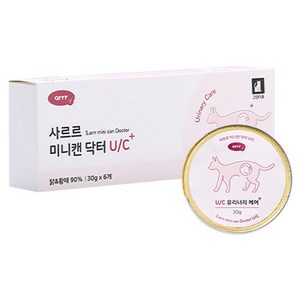 아르르 고양이 사르르 미니캔 닥터 간식 습식캔, U/C 유리너리케어, 180g, 1개