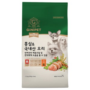 정관장지니펫 강아지 전연령 더홀리스틱 홍삼 & 오리 건식사료, 면역력 강화, 1.2kg, 1개