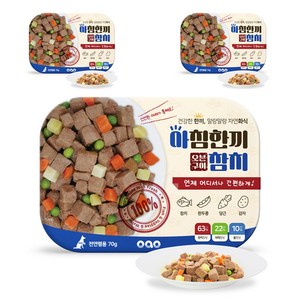 오아오 강아지 전연령용 아침한끼 오븐구이 참치 습식사료, 생선, 70g, 3개