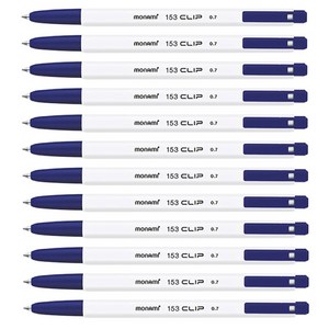 모나미 153 클립 0.7mm, 청색, 12개