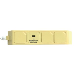 네모탭 3구 멀티탭 고속충전 C타입 SY-NA3 USB CT-2, 1.5m, 버터, 1개