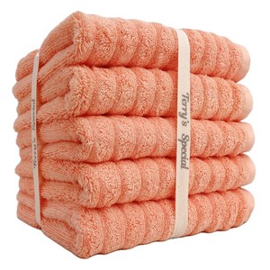 테리파머 고중량 자카드 호텔수건 200g 30수 면사, 썬피치, 5개