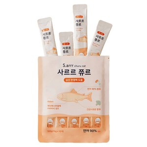 아르르 사르르 쮸르 짜먹는 고양이간식 심신안정, 연어, 100g, 1개