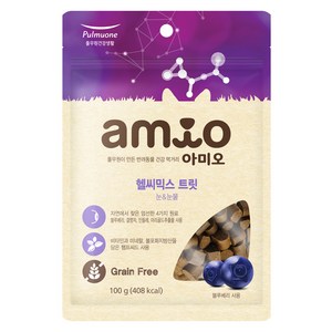 풀무원아미오 강아지 헬씨믹스 트릿 눈 & 눈물, 블루베리, 100g, 1개