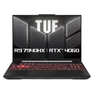 에이수스 2024 TUF 게이밍 A16 라이젠9 라이젠 7000 시리즈 지포스 RTX 4060, Mecha Gray, FA607PV-QT076, 1TB, 16GB, Win11 Home