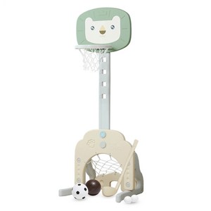 BeneBene 아동용 3in1 라이언 농구대, 그린, 1개
