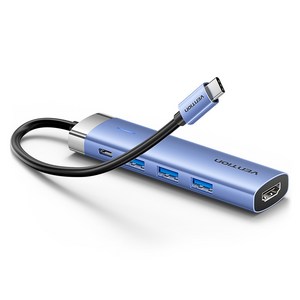 벤션 C타입 HDMI PD USB3 멀티허브 TGESB, 블루, 1개