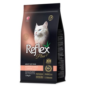 Reflex 어덜트 고양이 플러스 안티헤어볼 건식사료, 연어, 1.5kg, 1개