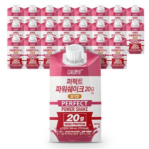 칼로바이 퍼펙트 파워쉐이크 20G 마시는 프로틴 음료 딸기맛, 24개, 250ml