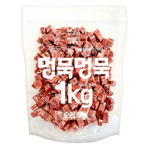 모모펫 강아지 멍묵멍묵 마블링 대용량 간식, 1개, 1kg, 오리큐브