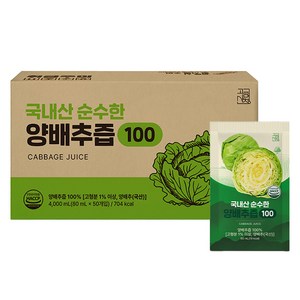 고려산청 국내산 순수한 양배추즙 50p, 1개, 4L