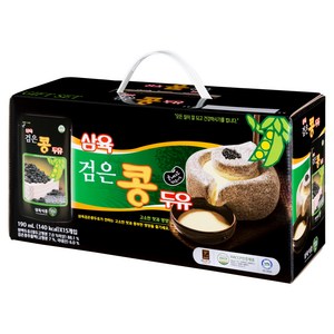 삼육두유 검은콩 두유 파우치, 190ml, 15개