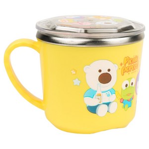 릴팡 뽀로로 논슬립 뚜껑 스텐컵, 피크닉, 1개