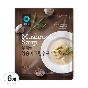 청정원 우리쌀 양송이크림수프, 60g, 6개