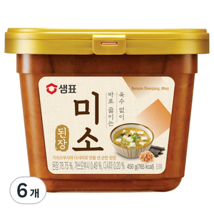 샘표 미소된장, 450g, 6개