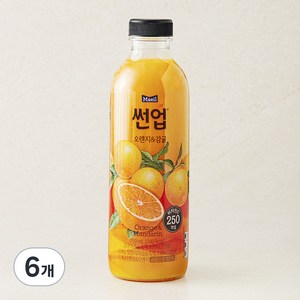 썬업 오렌지&감귤 주스, 6개, 750ml