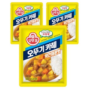 오뚜기 카레 과립형 약간매운맛, 100g, 3개