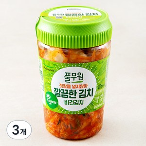 풀무원 깔끔한 썰은김치 비건 용기형, 400g, 3개