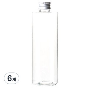 병도매닷컴 ATL500 투명 음료용기 알루미늄 실버캡, 500ml, 6개