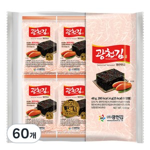 광천김 광천 명란맛 김, 4g, 60개