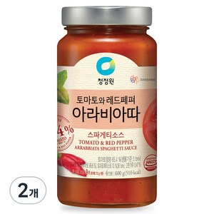 청정원 아라비아따 스파게티 소스, 600g, 2개