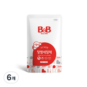 비앤비 거품형 젖병세정제 리필, 400ml, 6개