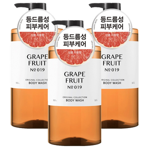 [비건라이프] 해피바스 오리지널 컬렉션 바디워시 상큼한 자몽향, 910g, 3개