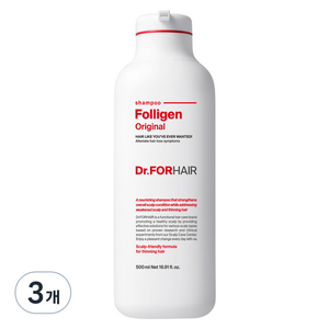 닥터포헤어 탈모증상완화 두피강화 폴리젠 오리지널 샴푸, 500ml, 3개