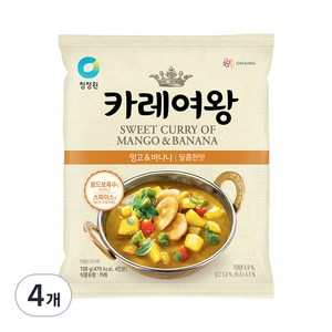 카레여왕 망고 앤 바나나 달콤한맛, 108g, 4개