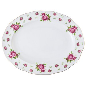 로얄알버트 뉴황실장미 VINTAGE OVAL PLATTER NCRWTW25818, WHITE, 1개