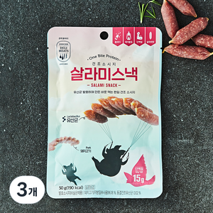 존쿡델리미트 살라미스낵, 50g, 3개