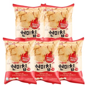 기름제로 현미칩 매운맛 과자, 60g, 5개