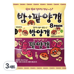 크라운 밤양갱 4p + 팥양갱 4p, 400g, 3세트