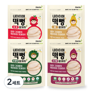 내아이애 유기농 떡뻥 쌀과자 4종 세트, 단호박, 고구마, 사과, 배, 120g, 2세트