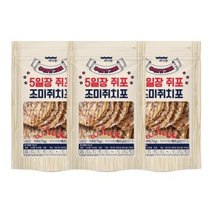 바다원 5일장 쥐포 조미쥐치포, 75g(10미), 3개